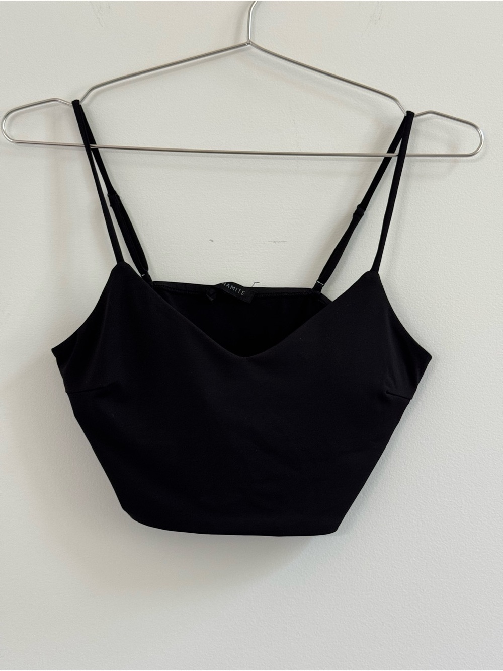Dynamite Black Spaghetti Strap Crop Cami